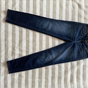 Kut from the Kloth Indigo Denim with Brown Stitching